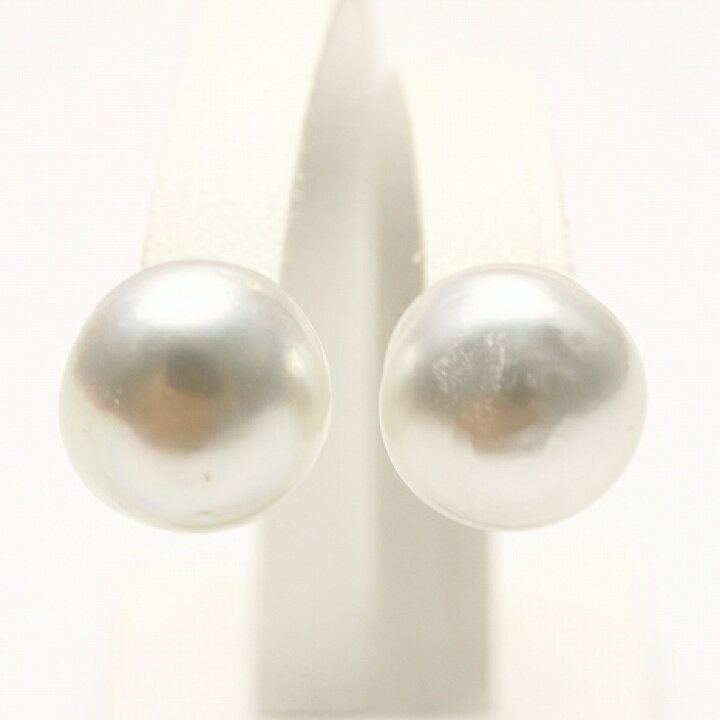 楽天市場】南洋白蝶真珠パールピアス 12mm ホワイトカラー K14WG製  