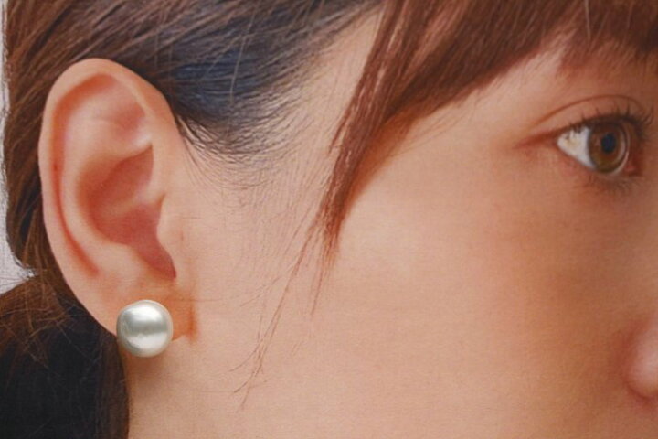 楽天市場】南洋白蝶真珠パールピアス 12mm ホワイトカラー K14WG製  
