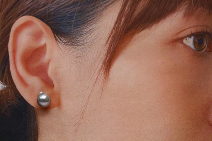 楽天市場】アコヤ真珠パールピアス 9.0-9.5mm ナチュラルブルーグレー 