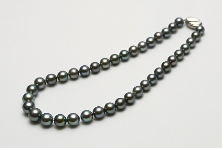 楽天市場】タヒチ黒蝶真珠パールネックレス 10-8mm ブラックグレー 