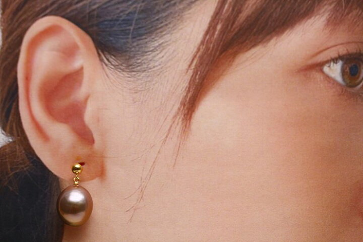 楽天市場】淡水真珠パールピアス 13mm パープルカラー K18製 : 真珠倶楽部