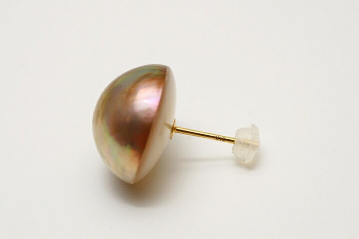 楽天市場】マベ真珠パールピアス シングルデザイン 15mm ピンク 