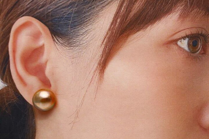 楽天市場】マベ真珠パールピアス シングルデザイン 15mm ピンク 