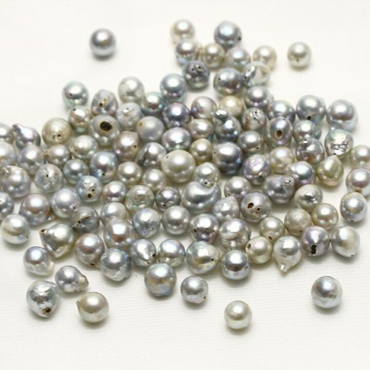 楽天市場】アコヤ真珠パールルース 両穴 100ピース 7.0-9.0mm マルチ 