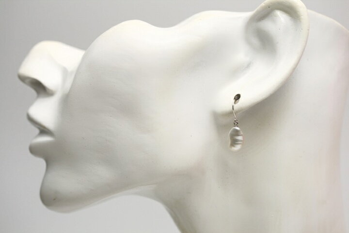 楽天市場】南洋白蝶真珠パールピアス ケシ 10×6mm ホワイトカラー 