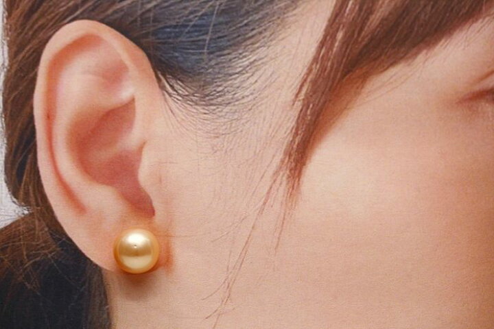 楽天市場】淡水真珠パールピアス 11mm オレンジカラー K18製 : 真珠倶楽部