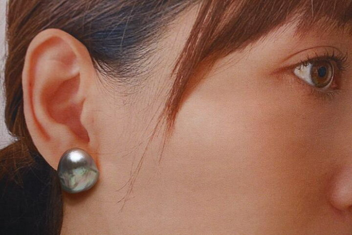 楽天市場】淡水真珠パールピアス グレーカラー 15mm K14WG製 : 真珠倶楽部