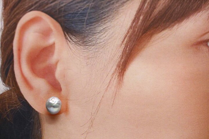 楽天市場】アコヤ真珠パールピアス 9.0-9.5mm ナチュラルグレーカラー 