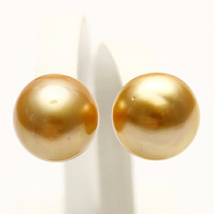 楽天市場】南洋白蝶真珠パールピアス 13mm ナチュラルゴールドカラー 