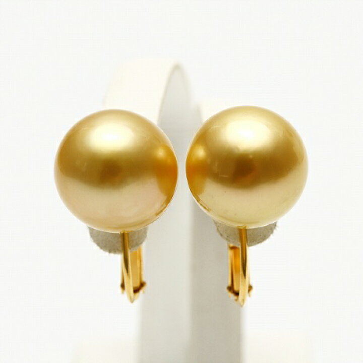 楽天市場】南洋白蝶真珠パールイヤリング 13mm ナチュラルゴールド
