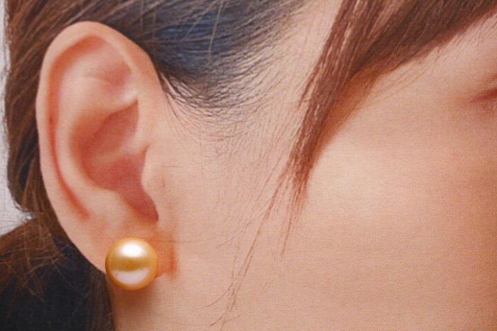 楽天市場】淡水真珠パールピアス 12mm オレンジカラー K18製 : 真珠倶楽部