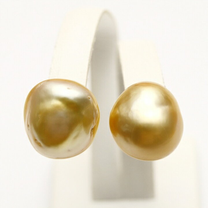 楽天市場】南洋白蝶真珠パールピアス 12mm ナチュラルゴールドカラー 