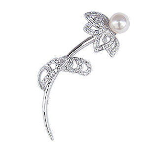 パール ブローチ フォーマル 花 本真珠 あこや アコヤ 7mm キュービックジルコニア 送料無料 アンティーク調 人気 おすすめ プレゼント ギフト ジュエリー ハロウィン