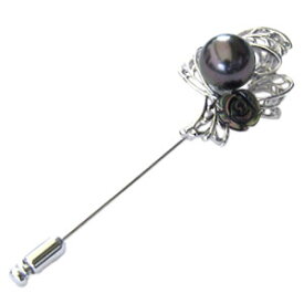 【ポイント10倍中】パール ブローチ パールブローチ ブローチ フォーマル ラペルピン メンズ 真珠 黒真珠 シルバー メンズ 黒蝶貝 送料無料 アンティーク調 人気 おすすめ プレゼント ギフト ジュエリー クリスマス