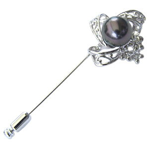 パール ブローチ パールブローチ ブローチ フォーマル ブローチ ラペルピン メンズ 真珠パール 黒真珠 メンズ タヒチ黒蝶真珠 送料無料 花 おすすめ プレゼント ギフト ジュエリー ハロウィ