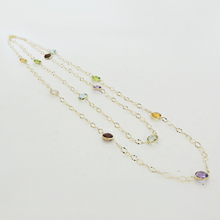 楽天市場】【10%OFF】k18 ロングネックレス ステーション レディース 