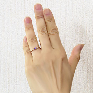 楽天市場】アメジストリング 紫水晶 k18 ピンクゴールド 指輪
