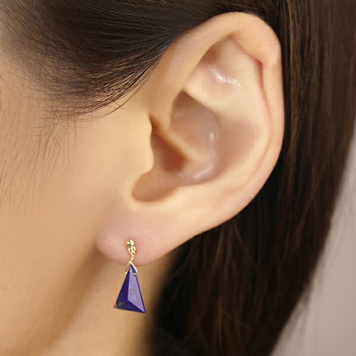 楽天市場】【10%OFF】ラピスラズリ ピアス スタッド k18 18k 18金 