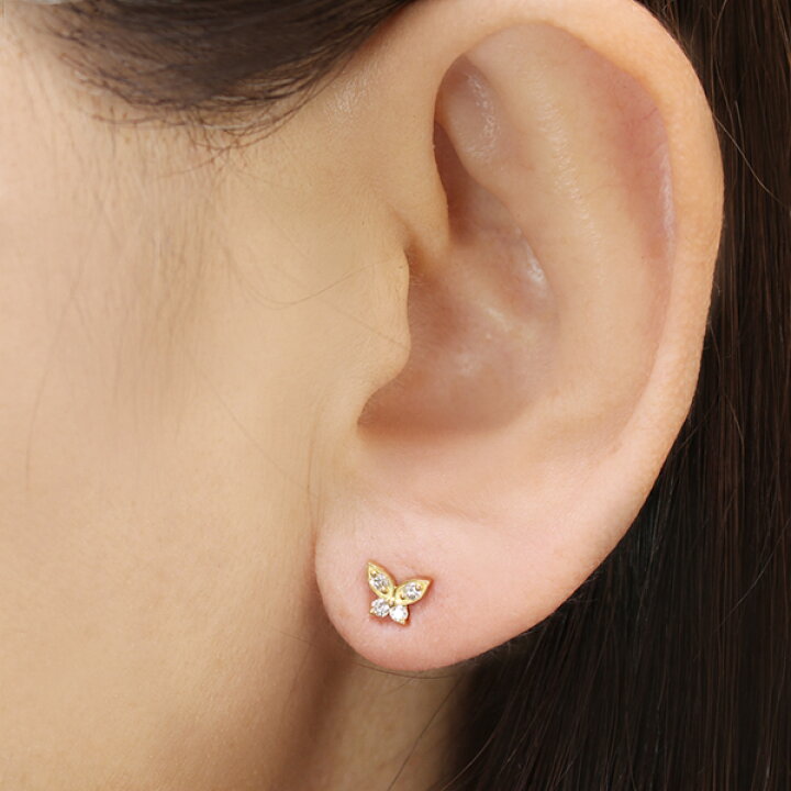 楽天市場】ダイヤモンド ピアス k18 18k 18金 イエローゴールド 