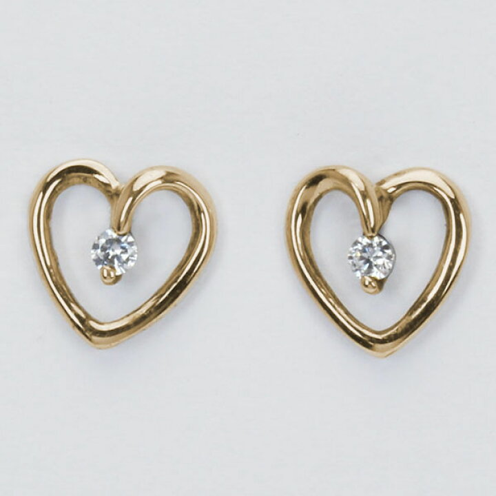 楽天市場】ハート ダイヤモンド ピアス ダイヤ スタッド 18金 k18 18k 