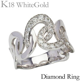 ダイヤモンドリング k18ホワイトゴールド カジュアル ラウンドカット ダイヤリング 個性的 指輪 レディース 保証書付 送料無料 人気 おすすめ トレンド 父の日 プレゼント ギフト 自分買い