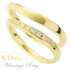 マリッジリング 指輪 高品質 ダイヤモンド k18 イエローゴールド ペア 6dds 人気 おすすめ カジュアル トレンド 父の日 プレゼント ギフト 自分買い