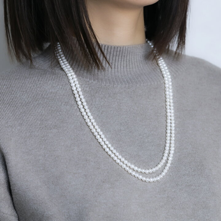 楽天市場】【30%OFF 6/11 1:59まで】パール ロング ネックレス 2連 3連 