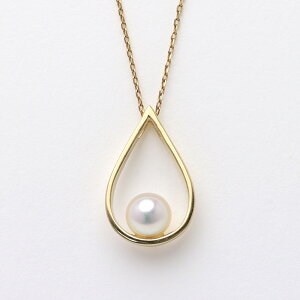 あこや 本真珠 ペンダント ネックレス K18 18k 18金 アコヤ あこや真珠 ドロップ しずく ゴールド イエロー ホワイト ユニセックス 普段使い 上品 シンプル 送料無料 プレゼント ギフト ジュエ