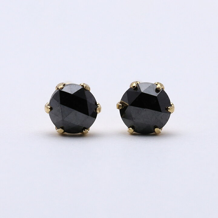 楽天市場】k18 ブラックダイヤモンド ピアス スタッド 計0.20ct ローズ 