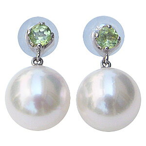 パール ピアス 18金 18k 18k 普段使い 真珠 アコヤ本真珠 ペリドット 8.5mm ホワイト系 k18 ホワイトゴールド ペア あこや本真珠 8月の誕生石ぶら下がり ゆれる 揺れる 送料無料 カジュアル プレゼ