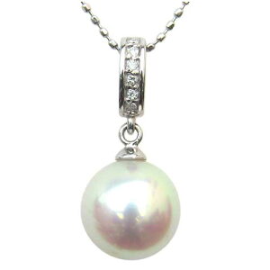 ペンダントネックレス あこや真珠 9mm パール ネックレス シルバーV キュービックジルコニア アコヤ真珠ネックレス ◎はもちろん、自分のご褒美用にも おすすめ プレゼント ギフト ジュエリ
