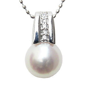 【ポイント10倍 10/27 9:59まで】パール ペンダントトップ 真珠 ダイヤモンド ダイヤ 本真珠 アコヤ あこや 8mm k14 14k 14金 ホワイトゴールド レディース 送料無料 プレゼント ギフト ジュエリー
