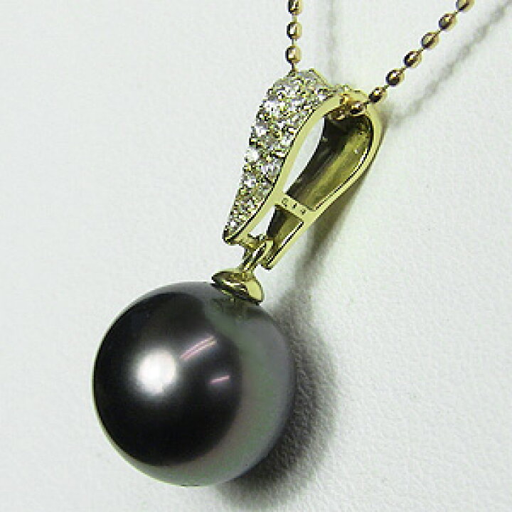 楽天市場】【10%OFF】ペンダントトップ ネックレス 黒真珠パール k18 