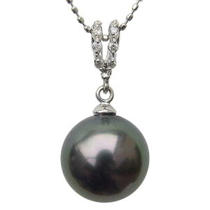 ペンダントトップ ダイヤ 黒真珠パール ホワイトゴールドネックレス ダイヤモンド 人気 おすすめ カジュアル トレンド プレゼント ギフト ジュエリー ハロウィン