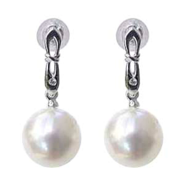 楽天市場】パール ピアス 18金 18k 南洋白蝶真珠 10mm ダイヤモンド 