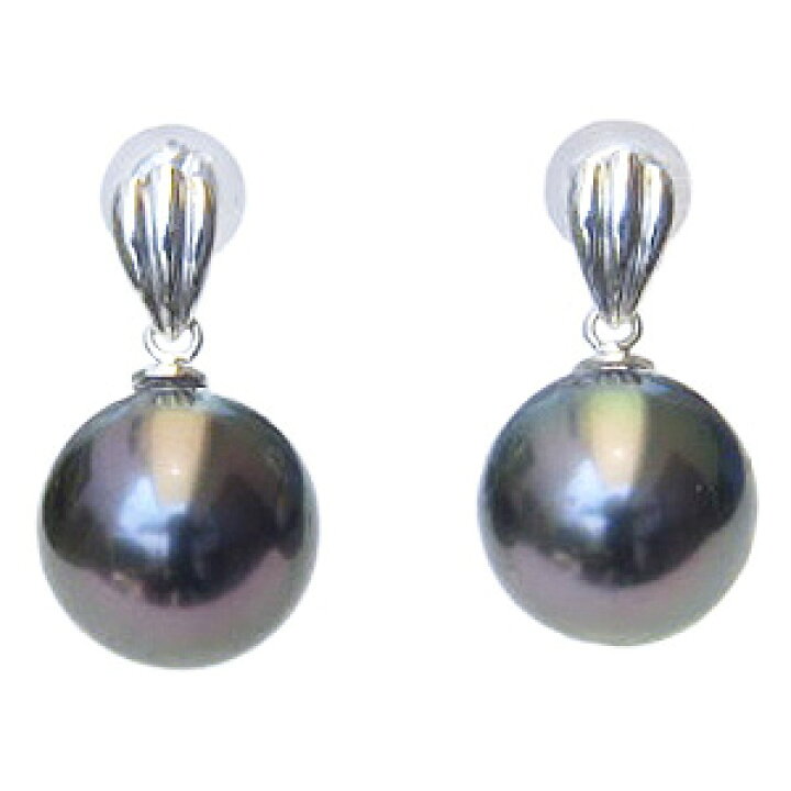 楽天市場】パール ピアス 18金 18k 18k k18 タヒチ黒蝶真珠 タヒチ 