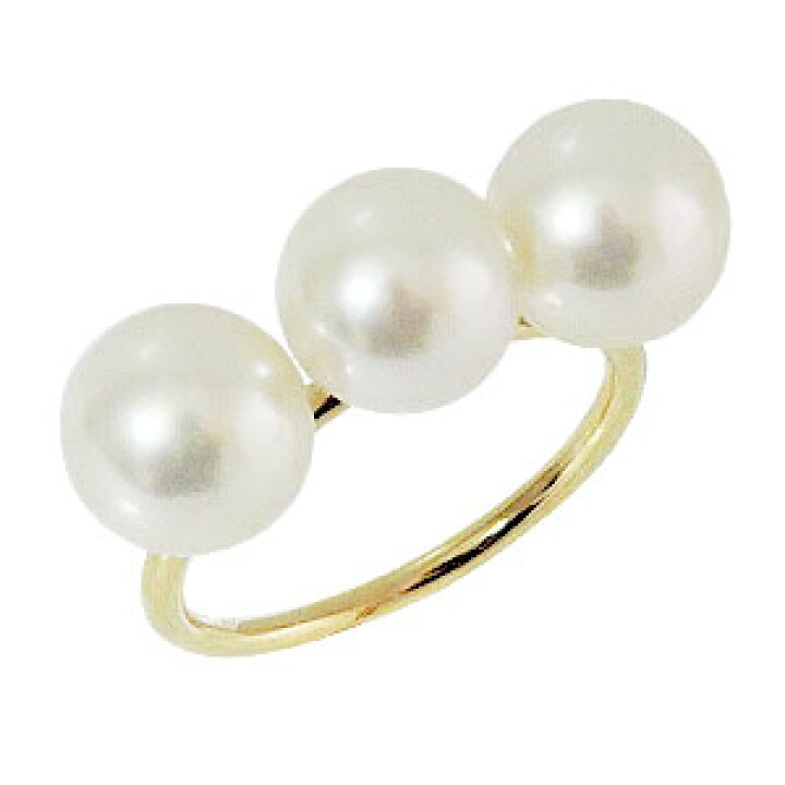楽天市場】パール リング 普段使い k18金 18金 18k イエローゴールド 