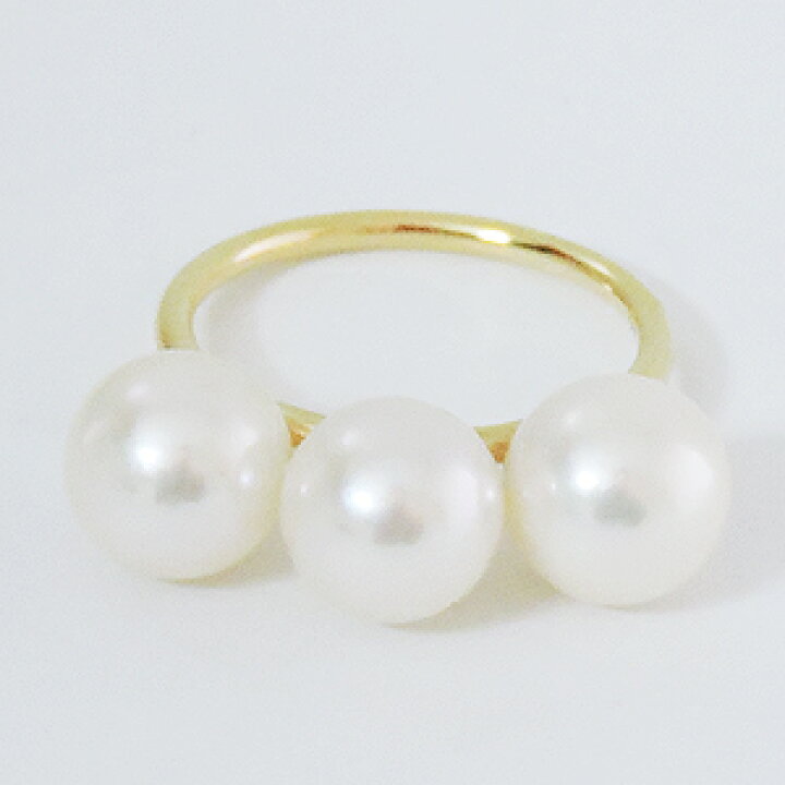 楽天市場】パール リング 普段使い k18金 18金 18k イエローゴールド 