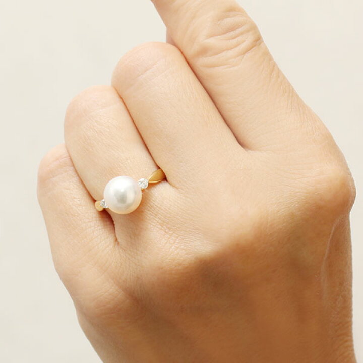 楽天市場】【ポイント10倍 3/31 9:59まで】パール リング あこや 18金  