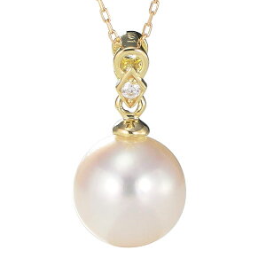 真珠 ネックレス ネックレス オーロラ花珠あこや本真珠 8.5mm ダイヤモンド 18k k18 18金 イエローゴールド レディース ダイヤ 保証書付 送料無料 人気 おすすめ カジュアル プレゼント ギフト