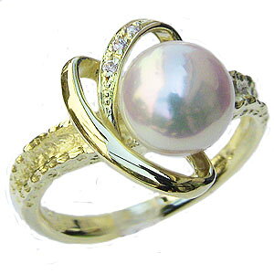 【ポイント10倍 10/27 9:59まで】パール リング k18 18k 18金 イエローゴールド 真珠 指輪 あこや アコヤ 本真珠 7mm レディース 送料無料 カジュアル 普段使い プレゼント ギフト ジュエリー ハロウ