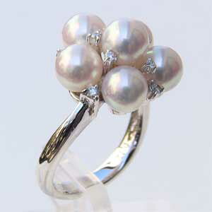 パール リング プラチナ pt900 真珠 指輪 本真珠 あこや アコヤ レディース ダイヤモンド 冠婚葬祭 ブライダル 保証書付 ケース付 送料無料 人気 おすすめ プレゼント ギフト ジュエリー ハロ