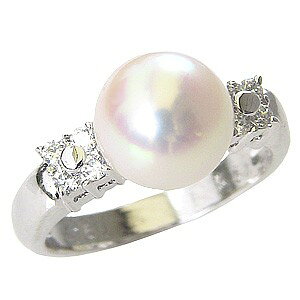 花珠真珠 パール リング 真珠指輪 あこや アコヤ 本真珠 9mm 純プラチナ pt999 ダイヤモンド レディース 冠婚葬祭 カジュアル 普段使い フォーマル プレゼント ギフト ジュエリー ハロウィン