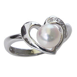 パール リング k18 18k 18金 真珠 あこや アコヤ本真珠 ダイヤモンド ホワイトゴールド 3石計0.02ct 真珠の直径6mm アコヤ あこや 冠婚葬祭 保証書付 普段使い 人気 おすすめ プレゼント ギフト ジ