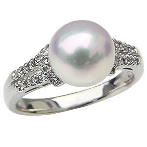 パール リング k18 18k 18金 真珠 あこや本真珠 ダイヤモンド 0.19ct 9mm ホワイトゴールド 指輪アコヤ本真珠 レディース 冠婚葬祭 普段使い おすすめ カジュアル プレゼント ギフト ジュエリー ハ