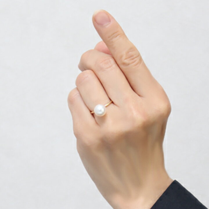 楽天市場】パール リング カジュアル あこや k18 k18 18金 イエロー 