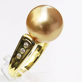 パールリング 真珠リング 南洋白蝶真珠 リング ダイヤモンド パール 指輪 ゴールド系 11mm 18金 k18 ゴールド パール 指輪 普段使い 人気 おすすめ カジュアル フォーマル 父の日 プレゼント ギフト 自分買い