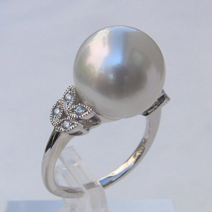 楽天市場】指輪 パールリング 真珠 南洋白蝶真珠 ダイヤモンド パール  
