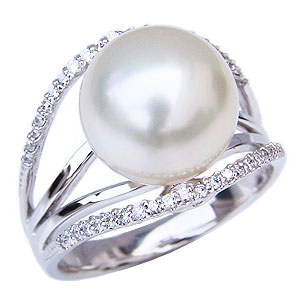 パール リング パールリング 真珠リング 真珠 リング 真珠指輪 ダイヤモンド 0.22ct ホワイトゴールド 18金 k18 ホワイトパール 南洋白蝶真珠 12mm 普段使い 人気 おすすめ カジュアル ギフト プレゼント 自分買い ご褒美
