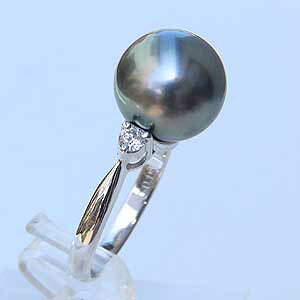 パール リング レディース 真珠 指輪 タヒチ黒蝶ダイヤモンド グリーン系 11mm pt900プラチナ 人気 おすすめ カジュアル トレンド フォーマル プレゼント ギフト ジュエリー ハロウィン